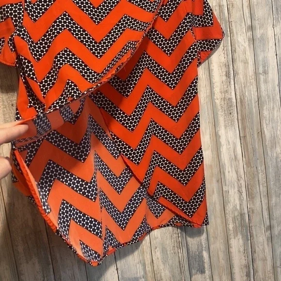 ELLIE Crisscross Back Red printed Blouse | Size small - Picture 7 of 12